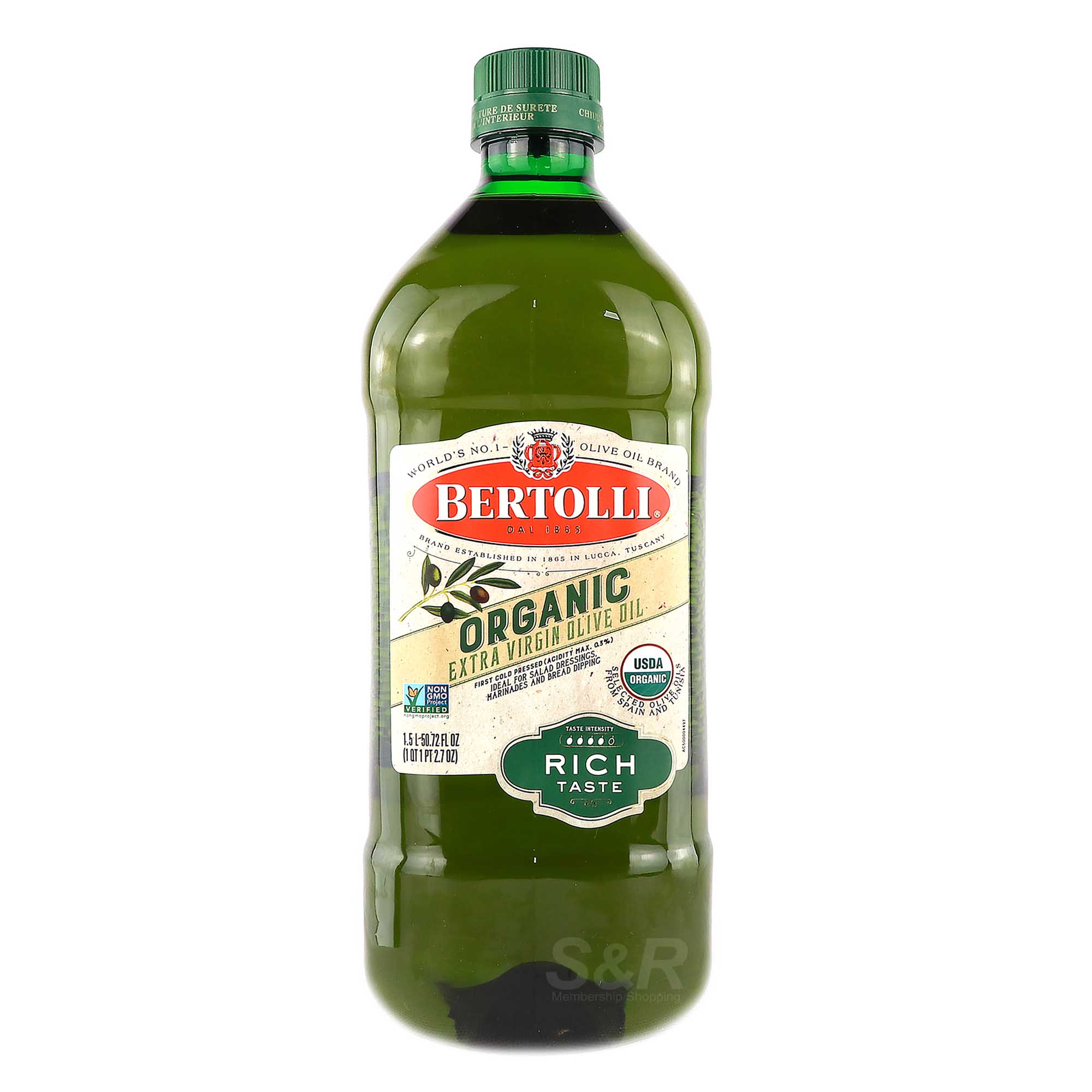 Bertolli Organic Extra Virgin Olive Oil 1.5L